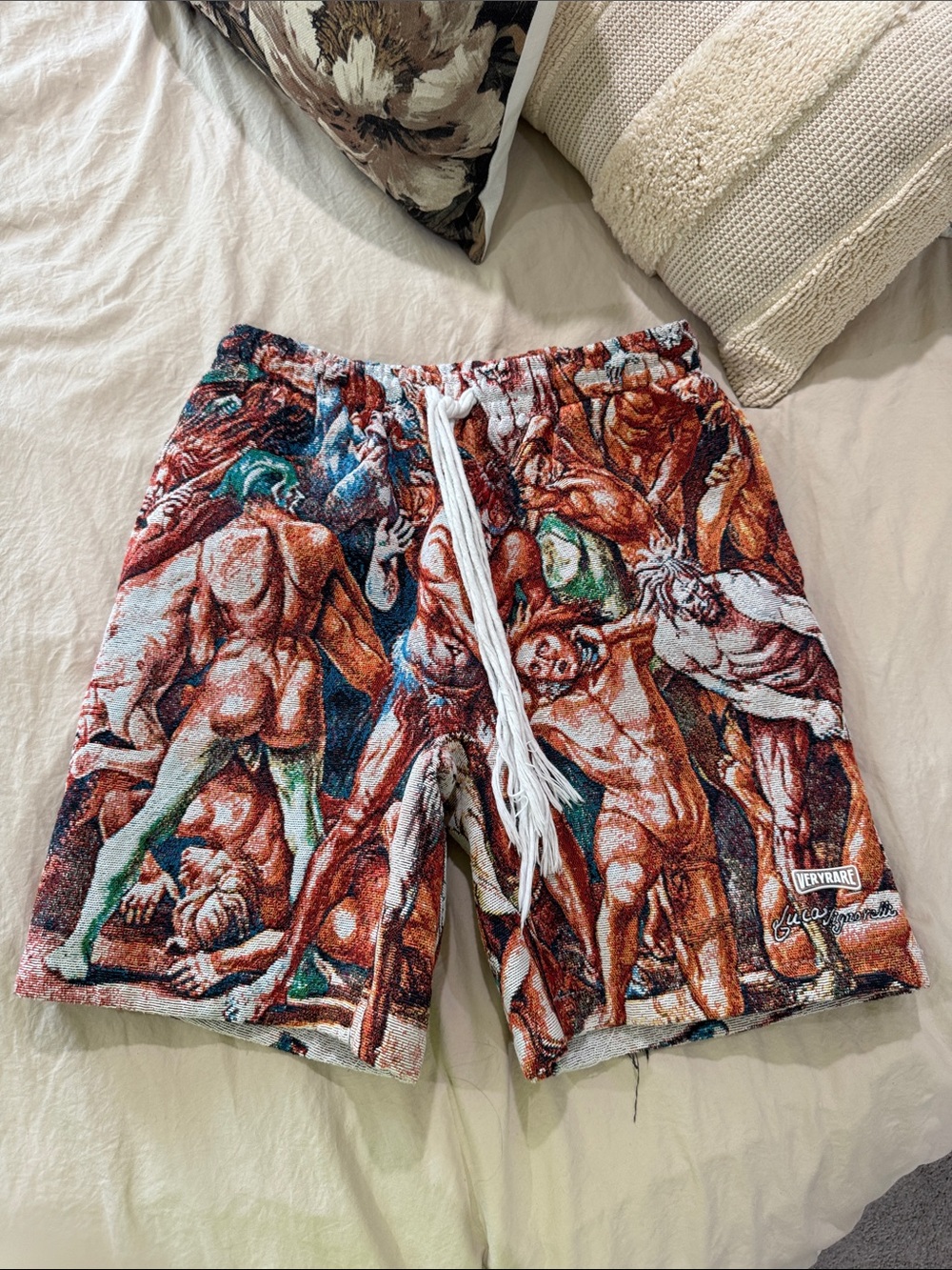 VERYRARE “The Damned” Luca Signorelli Renaissance Jacquard Tapestry Shorts